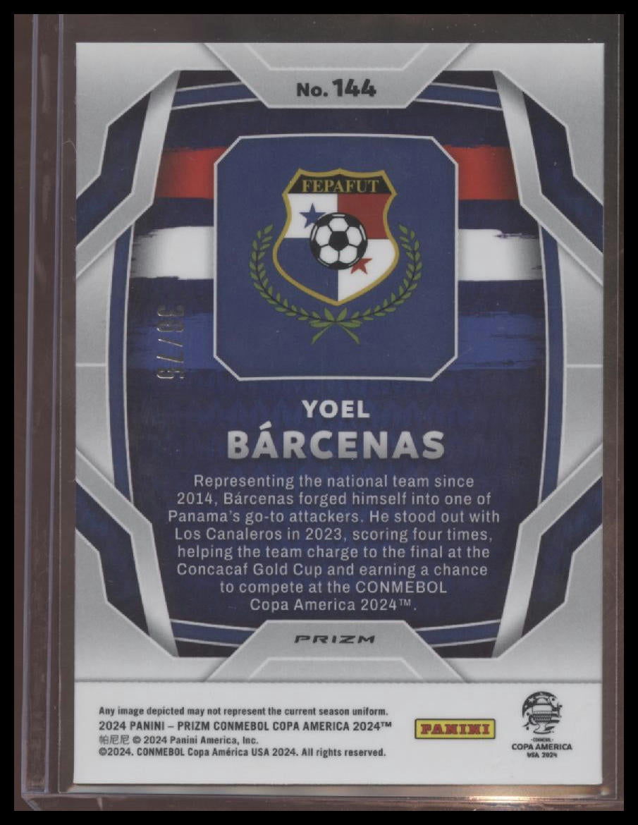 2024 Panini Prizm CONMEBOL Copa America #144 Yoel Barcenas Blue Pulsar #/75