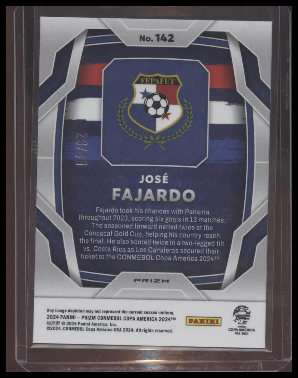 2024 Panini Prizm CONMEBOL Copa America #142 Jose Fajardo Purple Pulsar #/49