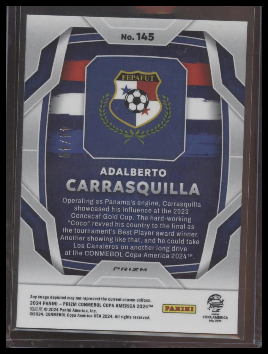 2024 Panini Prizm CONMEBOL Copa America #145 Adalberto Carrasquilla Purple #/49