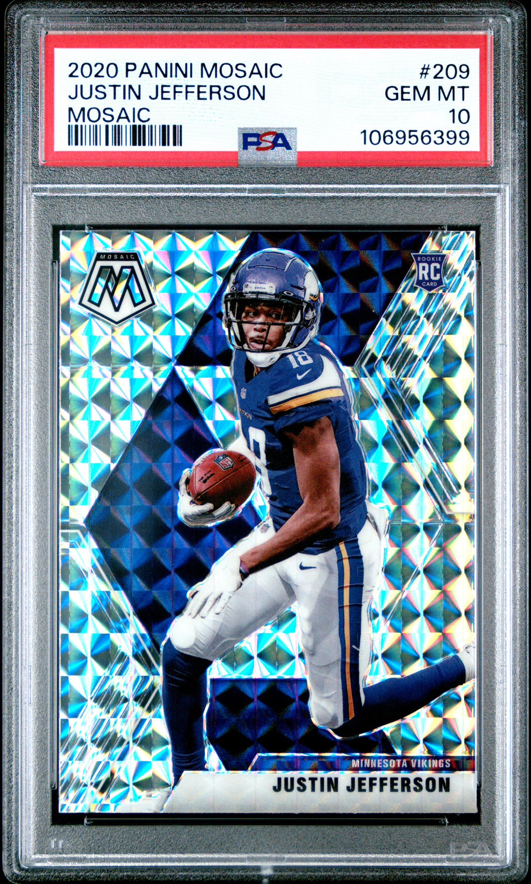 2020 Panini Mosaic #209 Justin Jefferson Mosaic PSA 10