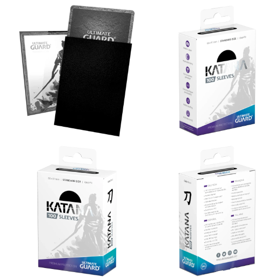 UGD010112: Card Sleeves: Katana Sleeves Standard Size- Black (100ct)