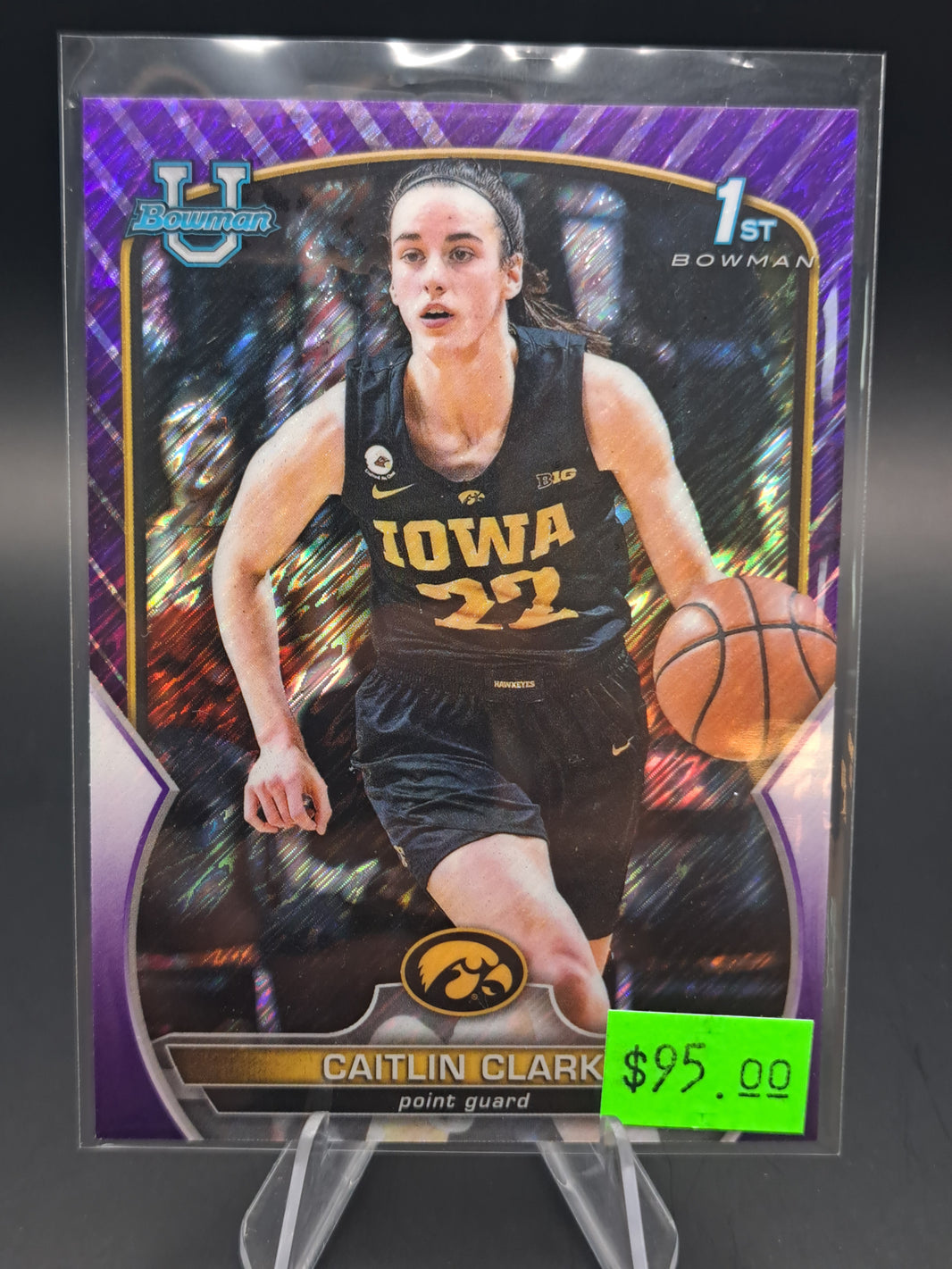 Caitlin Clark, Purple Shimmer Bowman Chrome 2023 Bowman U