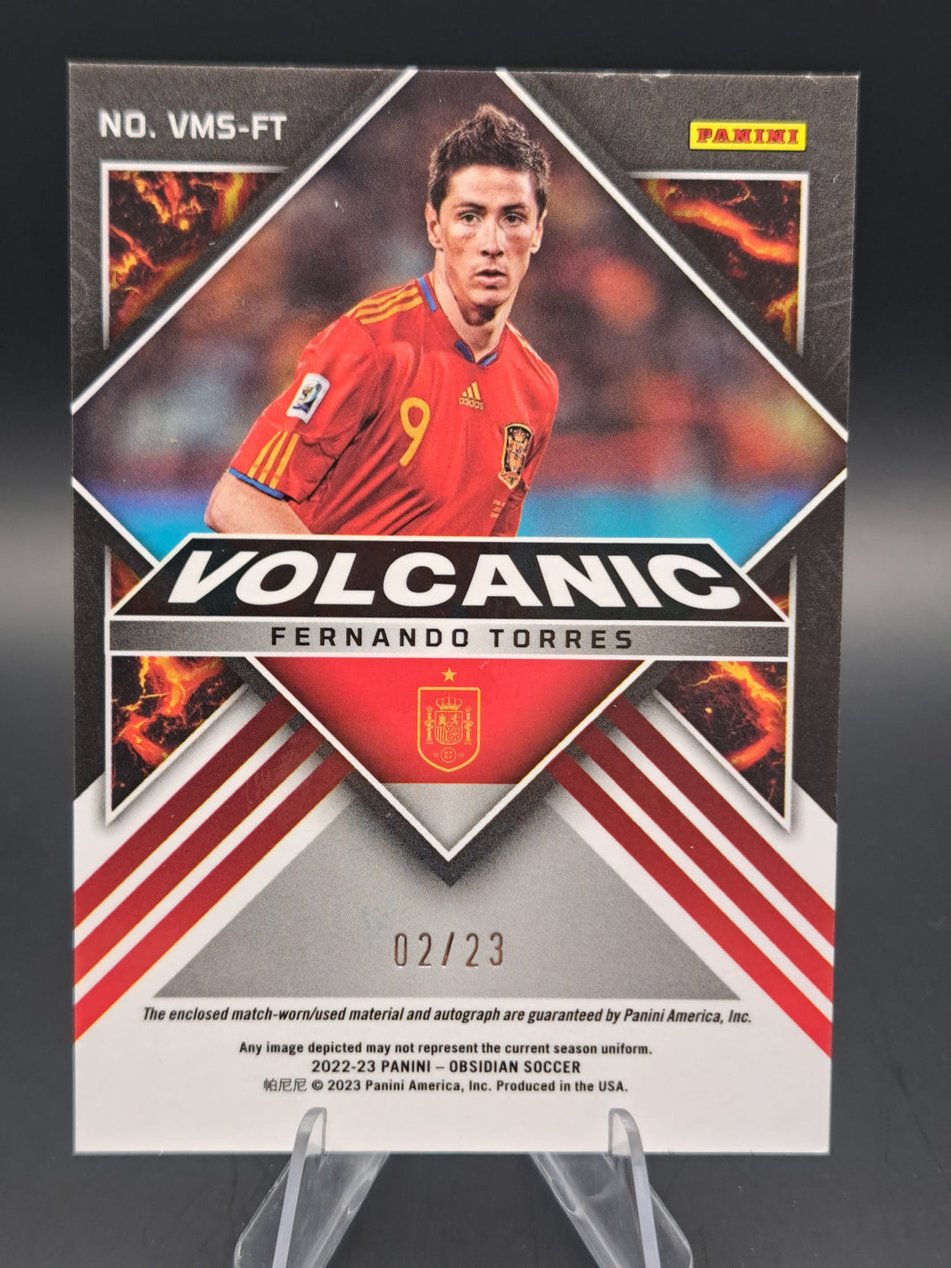 2022-23 Panini Obsidian Volcanic Material Relic Auto Fernando Torres /23 Spain