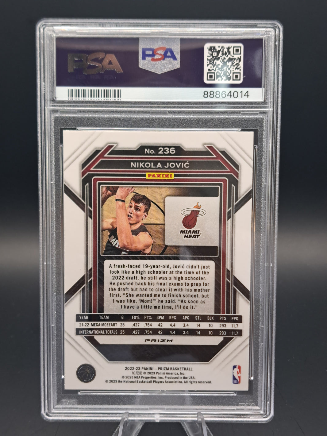 2022-23 Panini Prizm Rookie NOKOLA JOVIC #236 HEAT