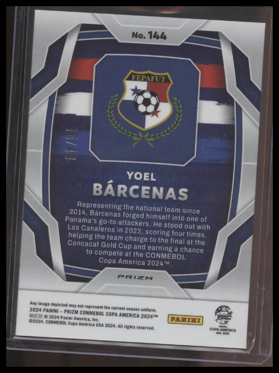 2024 Panini Prizm CONMEBOL Copa America #144 Yoel Barcenas Silver