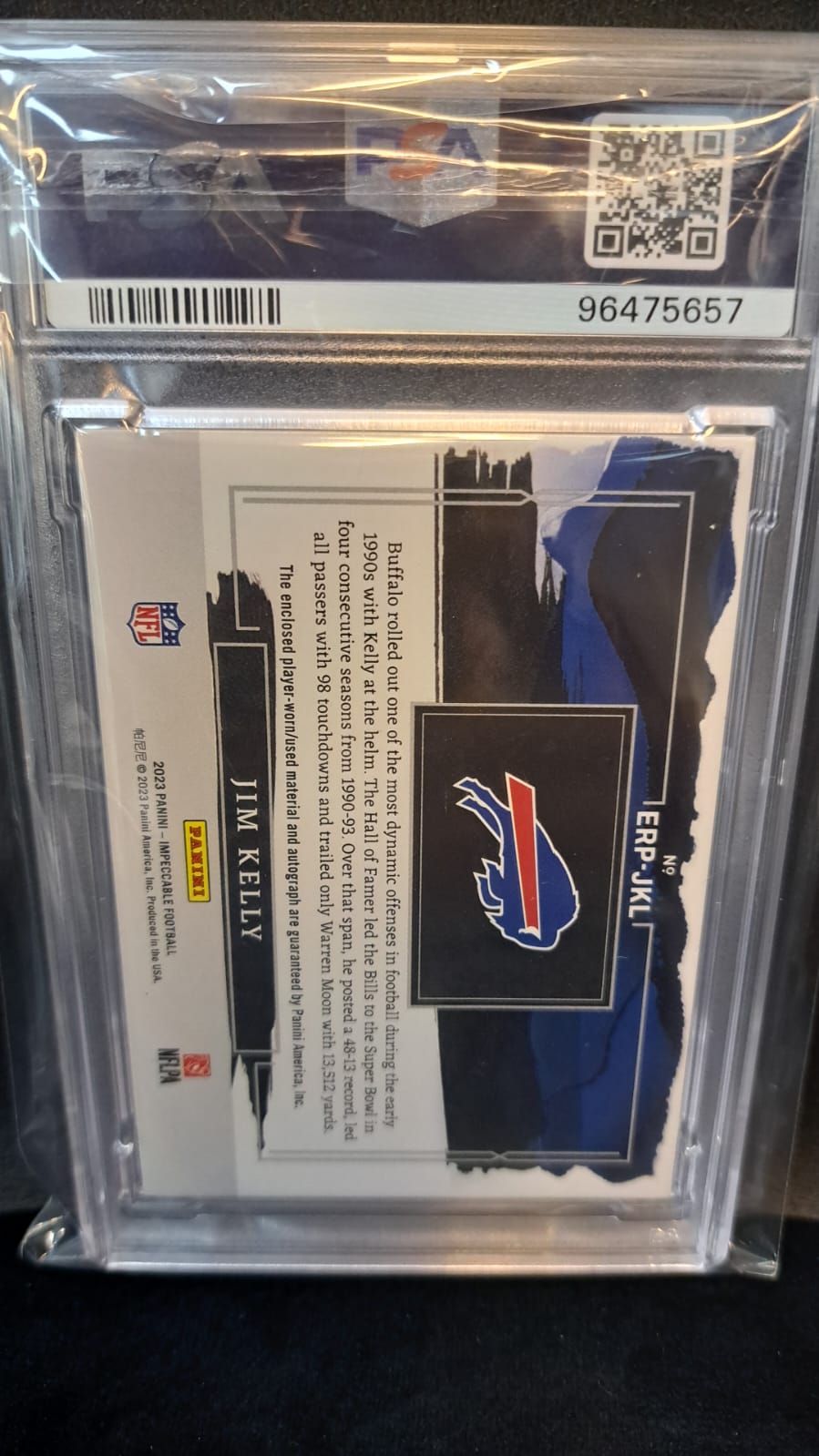 Jim Kelly 16/25 NFL Autografo PSA 10 Elegance