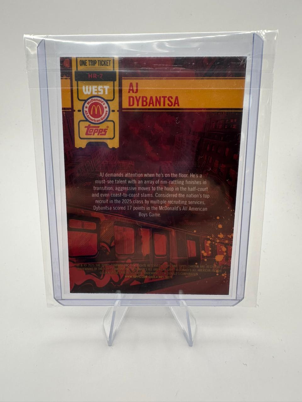 AJ Dybantsa No.HR-7 - One trip ticket - Mc Donald´s Topps Chrome
