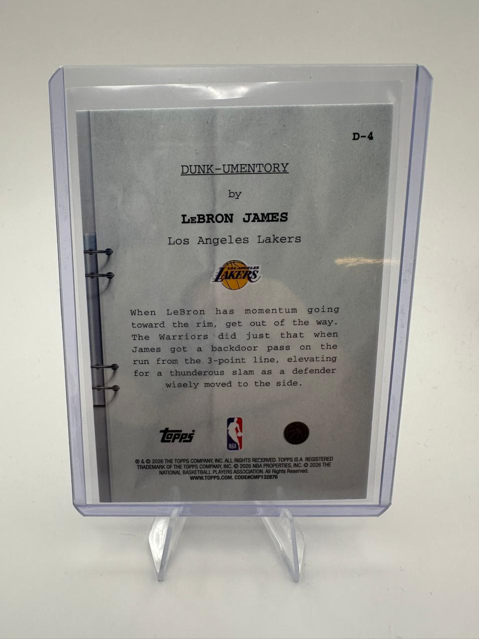 LeBron James No. D-4 - DUNK-UMENTORY