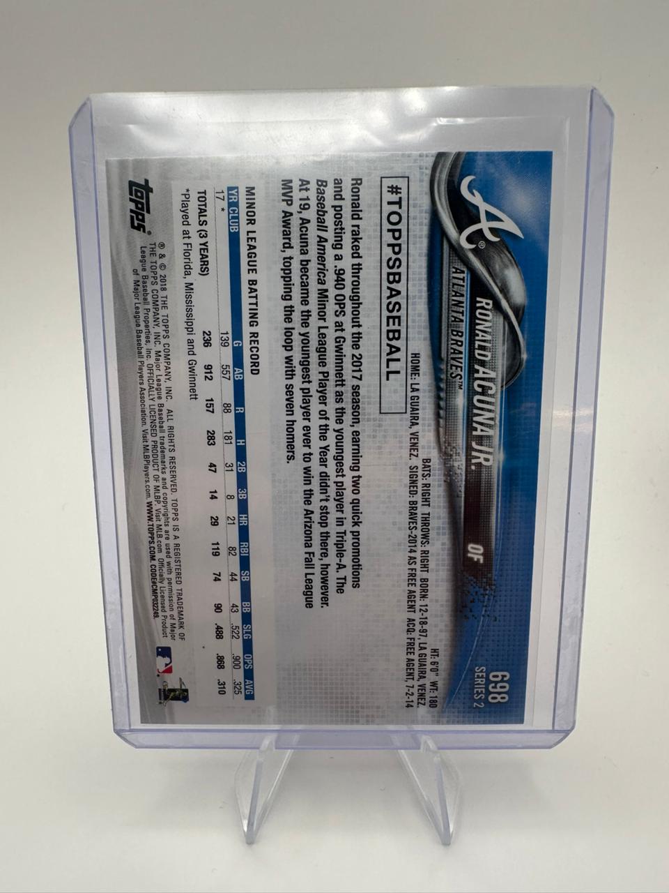 Ronald Acuna JR - Rookie - Topps MLB