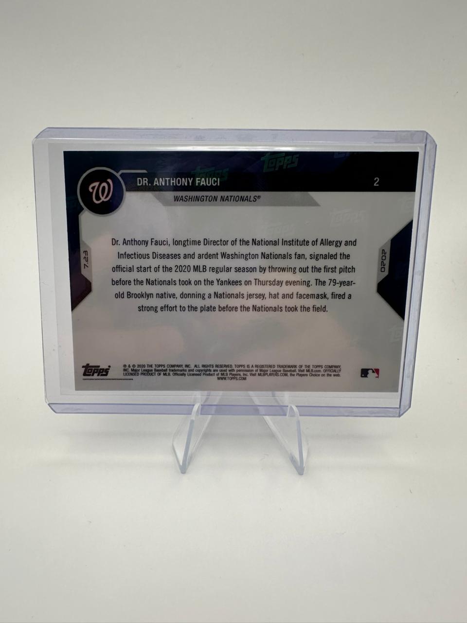 Dr. Anthony Fauci No. 2 - First Pitch open Historic - Topps Now 2020