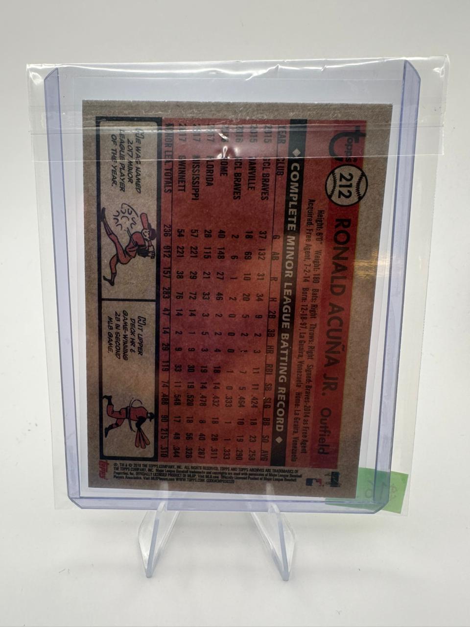 Ronald Acuña Jr. No. 212 - Rookie - Topps 2018