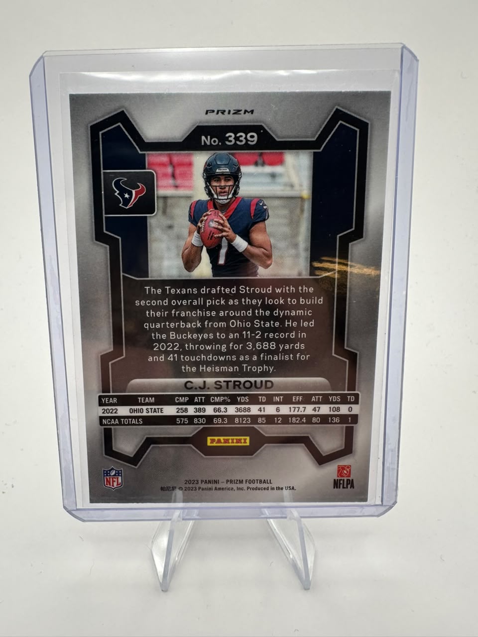 C. J. Stroud No. 339 - RC Orange Lazer - Panini Prizm