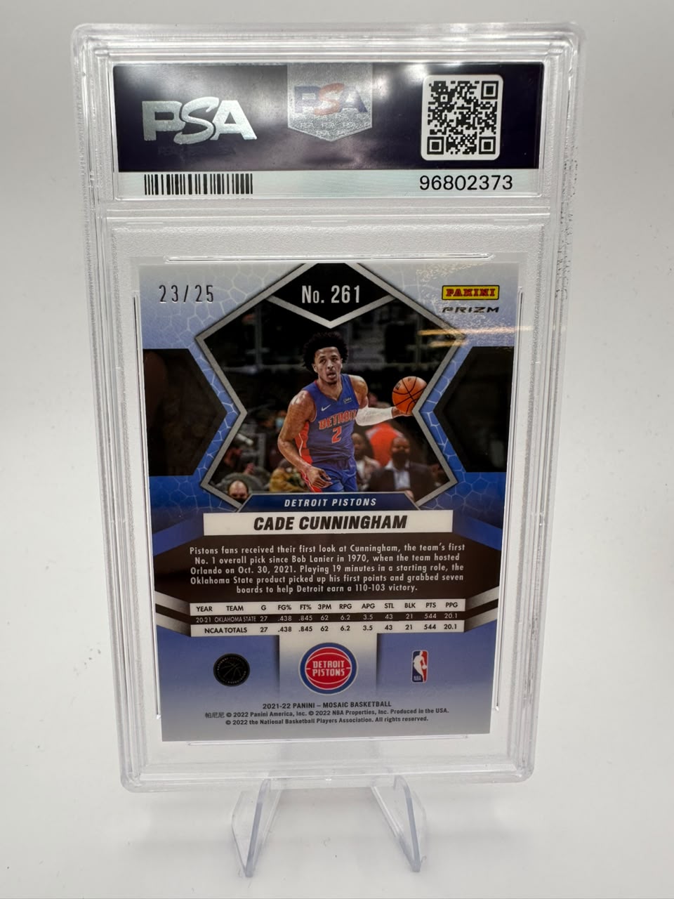 Cade Cunningham No. 261 - PSA 10 - RC 23/25 Orange Fluorescent - Panini Mosaic
