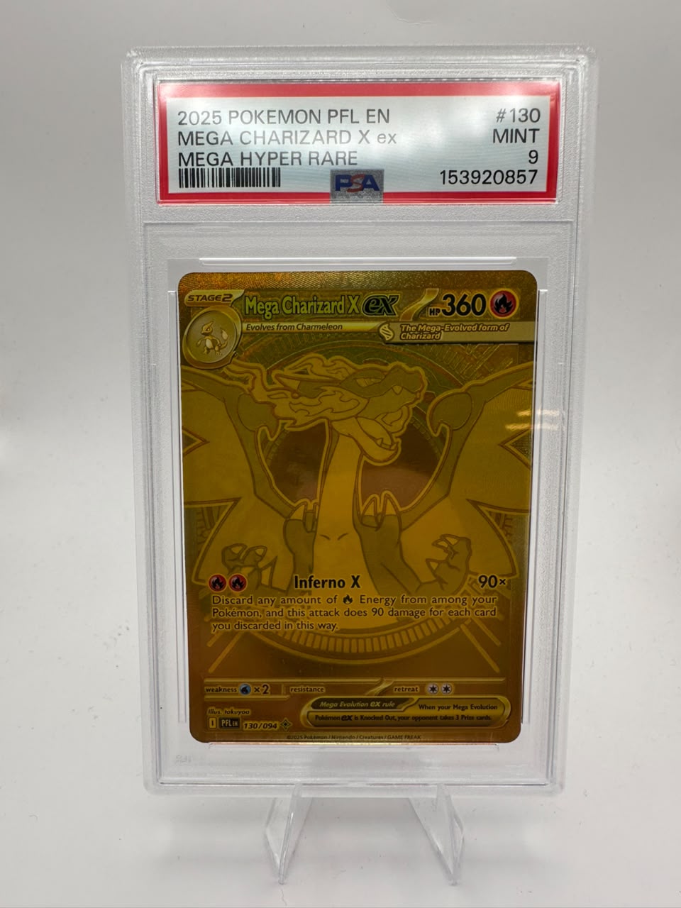 Mega Charizard X EX No. 130/094 - Mega Hyper Rare - PSA 9